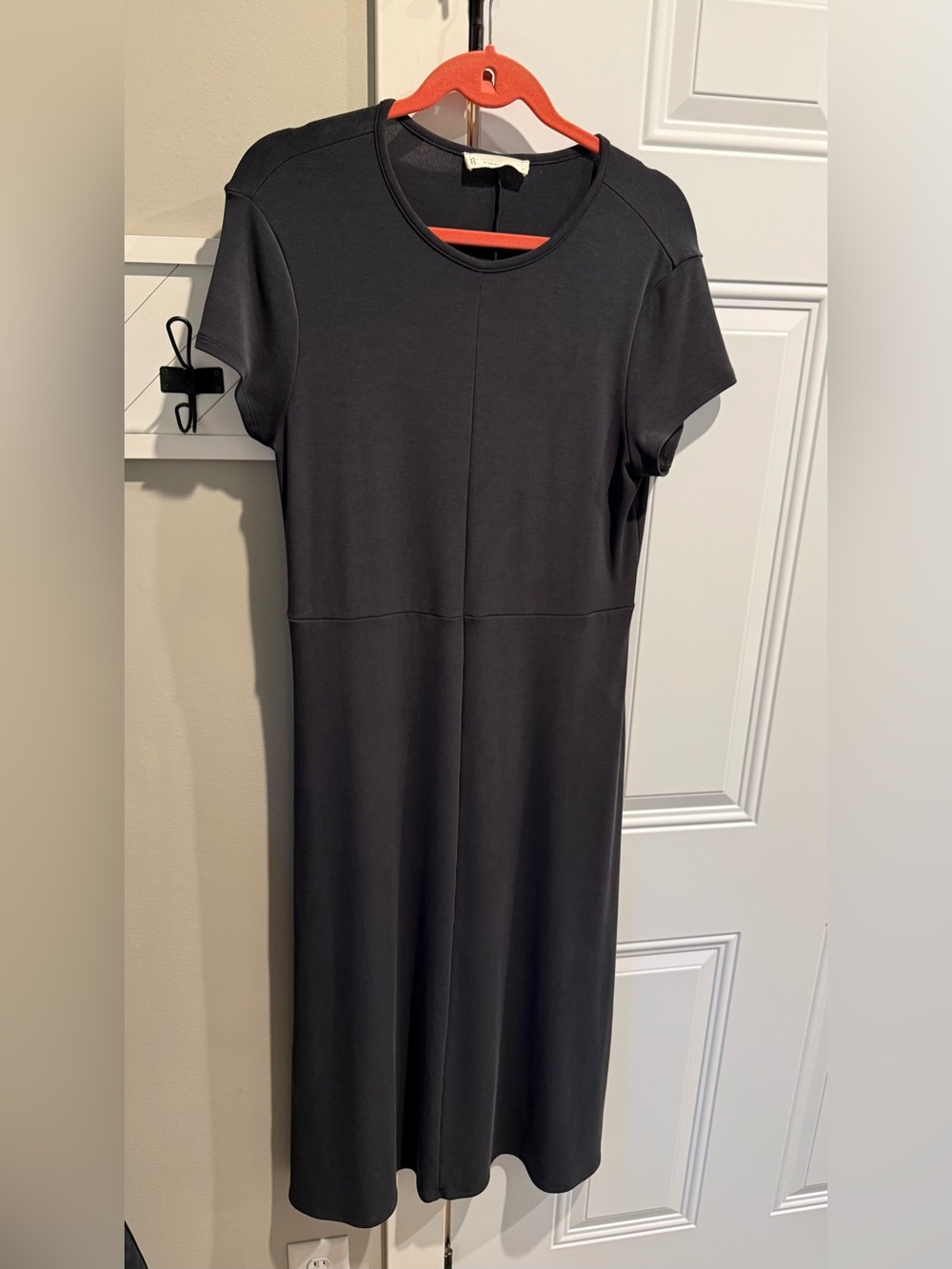 Everlane Black Butter knit Short-Sleeve Midi Dress